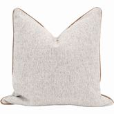 Not So Basic 22" Pillow in Howell Gray Fabric & Brown Top Grain Leather 7202-22.HNAT/WB (Set of 2)